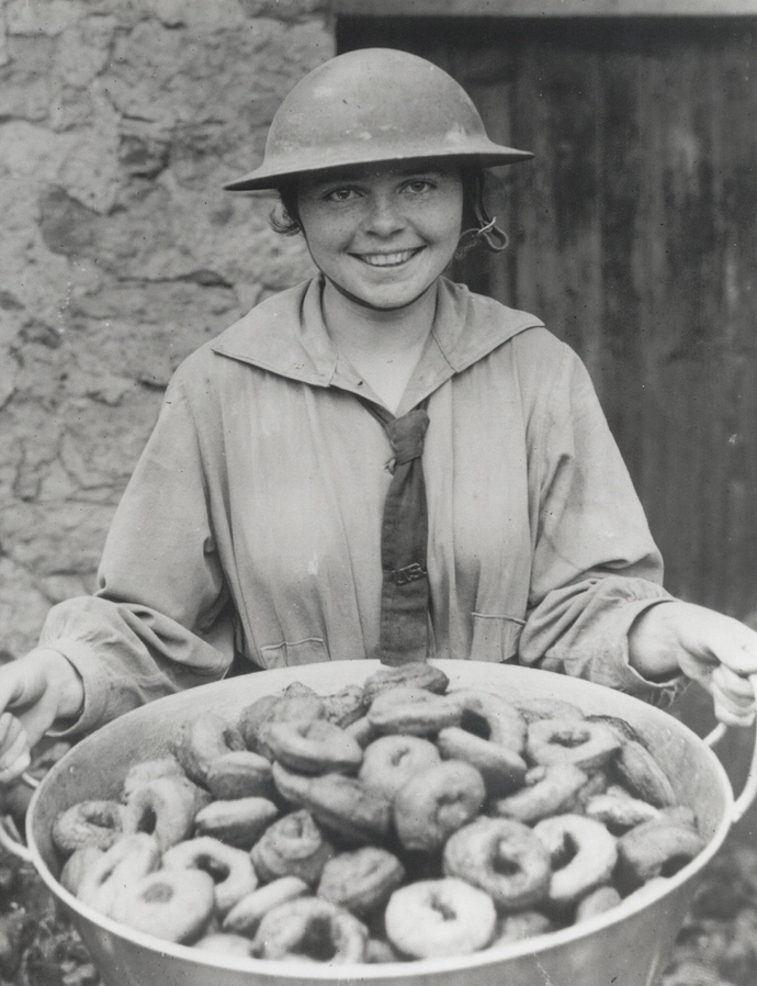 World-War-I-Stella-Young-Holding-Pan-of-Doughnuts