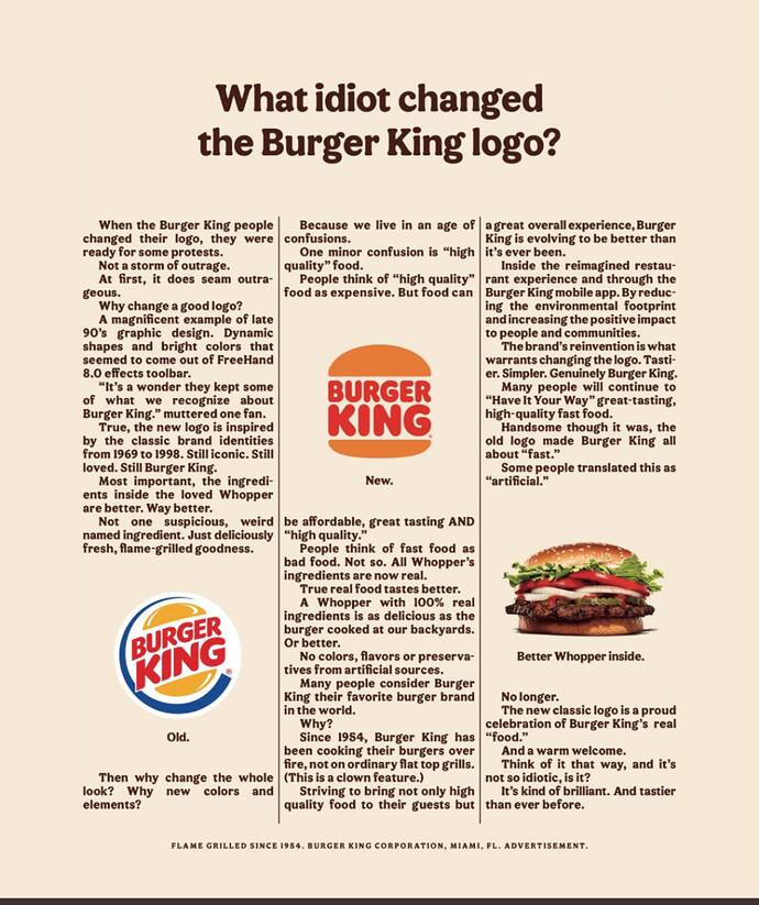 What idiot changed the Burger King logo