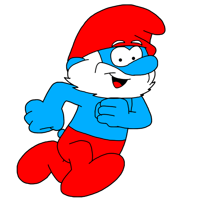 papa_smurf_running_by_elmarcosluckydel96-d9pzdeg