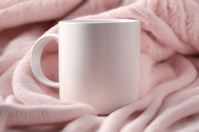 White Coffee Mug Mockup - Pink Background