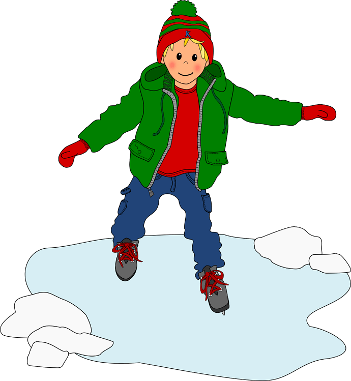 Boy Skating w Ice