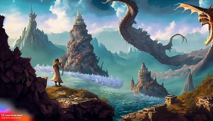 Firefly_endless+skies and floating islands, dragons soar and ancient ruins Magic is woven into the very fabric of the world, adventurers brave the unknown powerful artifacts and hidden knowledge._art_63550