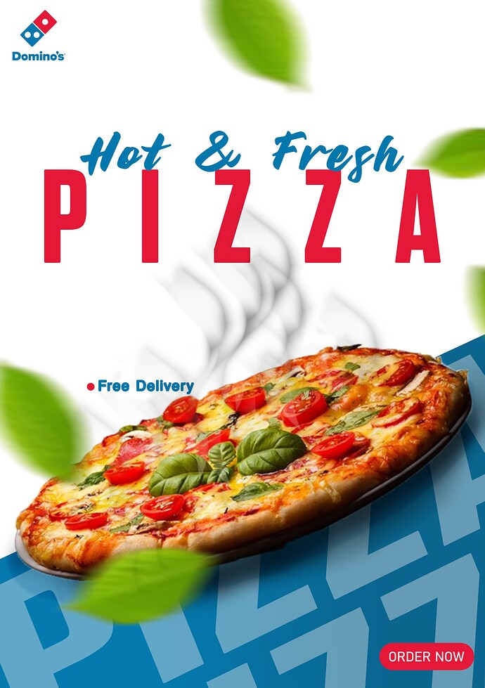pizza poster blue