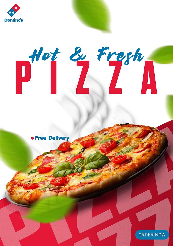pizza poster red