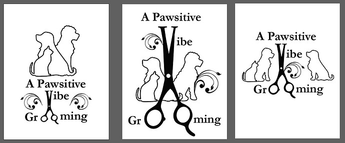 A Pawsitive vibe gooming logo