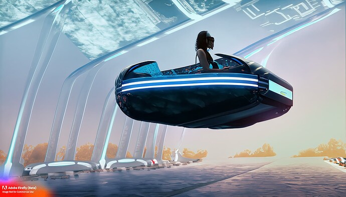 Firefly_Quantum+Glide is a sleek and innovative personal transportation device designed for the future. It utilizes advanced quantum levitation technology to hover above the ground and move smoothly and effortlessl