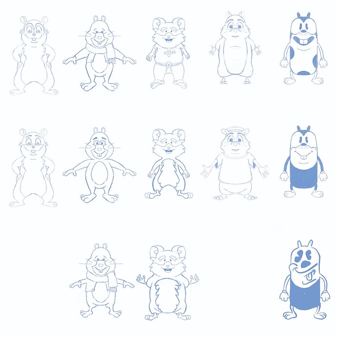 Hamster Animated Puppet Thumb Sketches