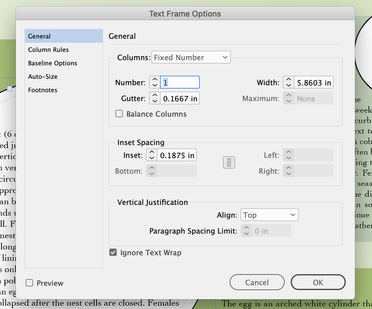 how do you ignore text wrap in indesign