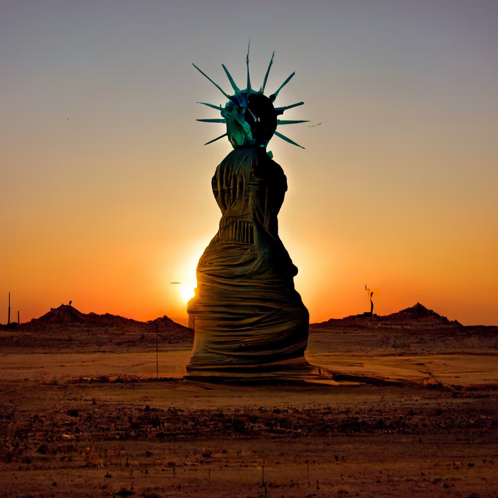 RedKittieKat_statue_of_liberty_in_desert_during_sunset_0ace6cf5-2aaf-4be2-8a1e-e8ebfbae6e99