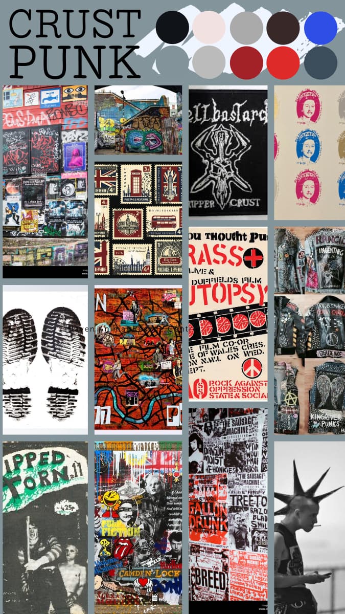 crust punk mood board