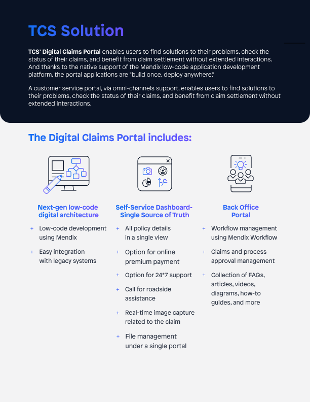 TCS’ Digital Claims Portal Center